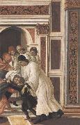 Stories of St Zanobius Last Miracle:dead child revived by the Deacons Eugenius and Crescentius